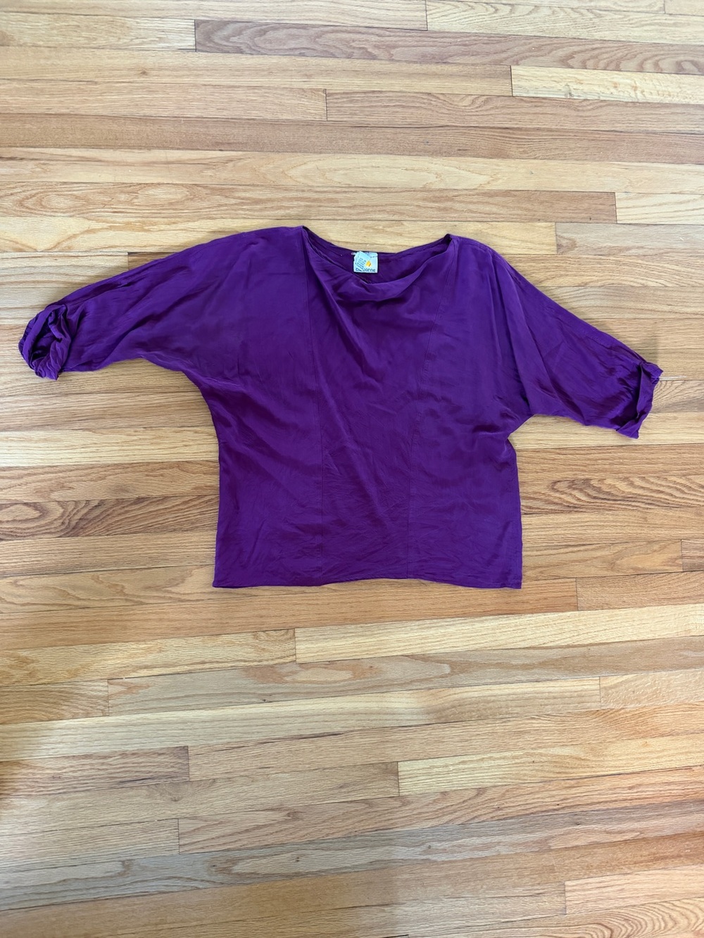 Vintage Liz Claiborne 100% Silk Cowl Neck Blouse Purple